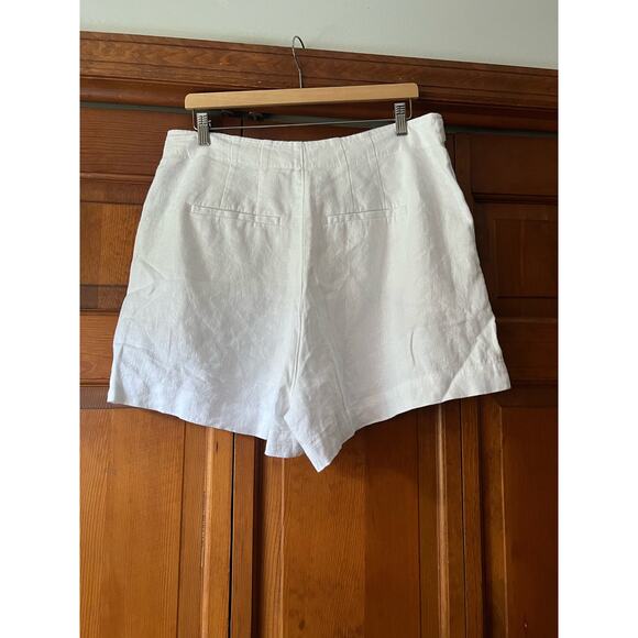 NWT Madewell Women's Clean Button-Tab Shorts in 100% Linen Eyelet White Size 14 - Picture 7 of 14